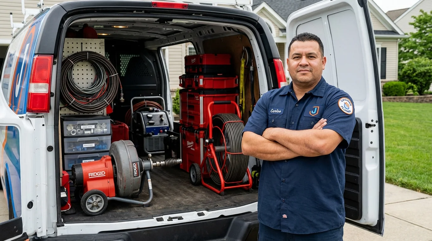 Professional drain cleaning equipment and Johns Plumbing LLC plumber in Long Beach